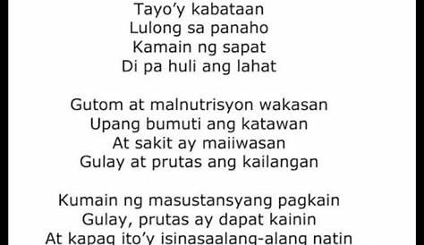 Mga Tula tungkol sa Kalusugan at Masustansiyang Pagkain - Tula 30779