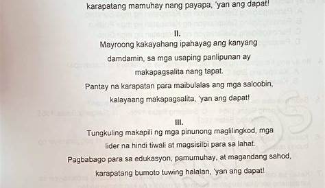 Lumikha Ng Awit O Tula Tungkol Sa Karapatang Pantao At Tungkulin