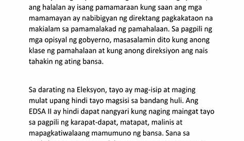 Bumuo ng isang tula na mayroong tema sa pagbibigay halaga sa pagboto o