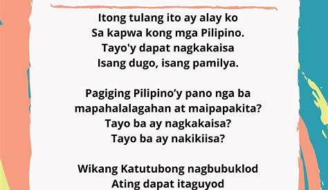 Tula Tungkol Sa Wikang Pambansa Brainly