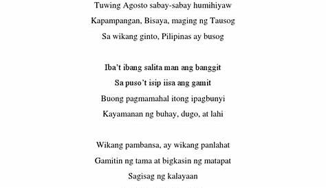 Tula Para Sa Wikang Filipino - Xoxo Therapy