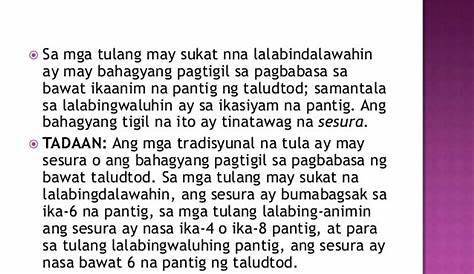 Uri ng tula o tulang tagalog