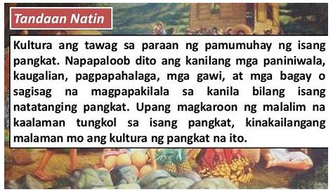 Ito Ay Tumutukoy Sa Paraan Ng Pamumuhay Ng Tao At Sumasalamin Sa Ating