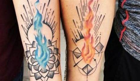 Twin flame couple tattoo | Fire tattoo, Twin tattoos, Flame tattoos