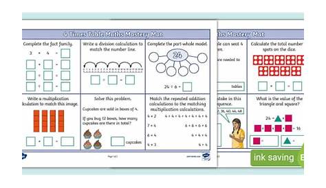 4 Times Table Activities - Times Table Booklet - Twinkl