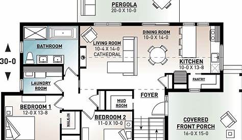 Cottage Style House Plan - 2 Beds 2 Baths 1200 Sq/Ft Plan #23-661