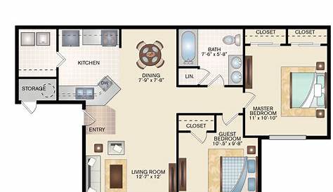 3 Bedroom Two Bath Floor Plan - floorplans.click