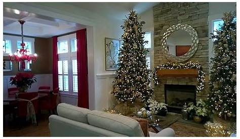 Two Christmas Trees In Living Room