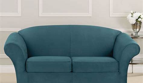 Ultimate Stretch Faux Suede 2-Seat Loveseat Cushion Slipcover | Décor