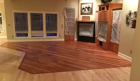 Transition between two different kinds of hardwood floors... 