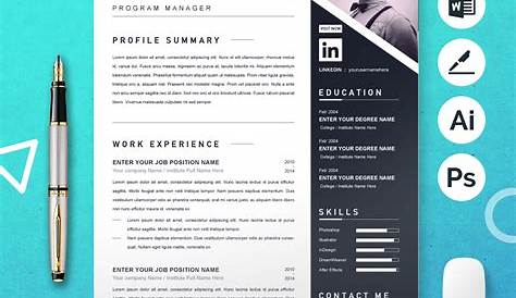 Two Page Graphic Design Resume Creative And Photography Behance
