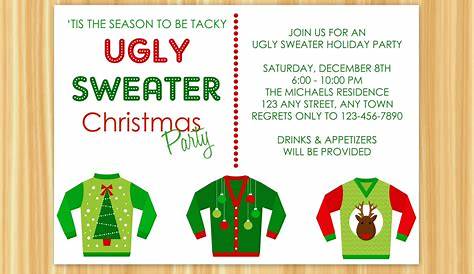 Ugly Sweater Invitation Ugly Sweater Holiday Party