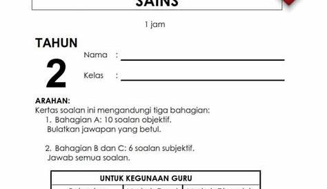 Soalan Peperiksaan Sains Tahun 1