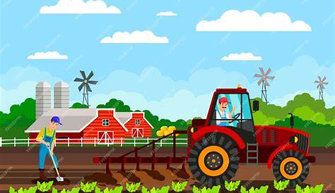 Dibujos animados de agricultura ecológica | Vector Premium