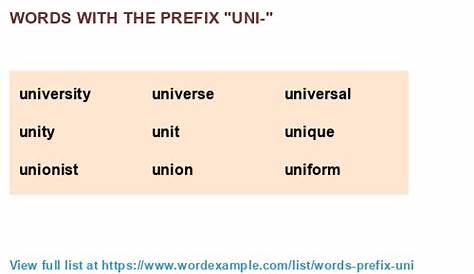 Words with the prefix "uni-" (1,000 results)