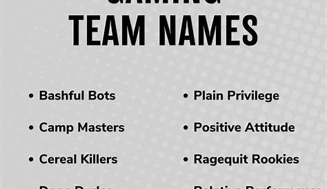400 Cool Gaming Team Names Ideas and Suggestions