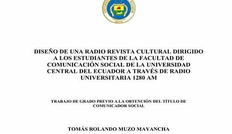 (DOC) UNIVERSIDAD CENTRAL DEL ECUADOR FACULTAD DE CIENCIAS