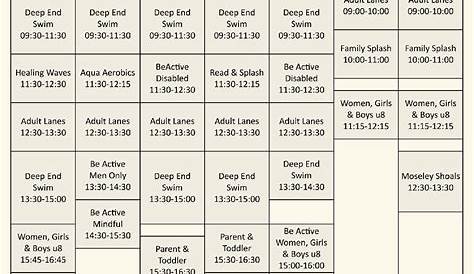 Swimming Pool Timetable by Chesterton Sports Centre - Issuu