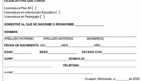 Formato de Inscripción y Reinscripcion en línea - UPN Uruapan