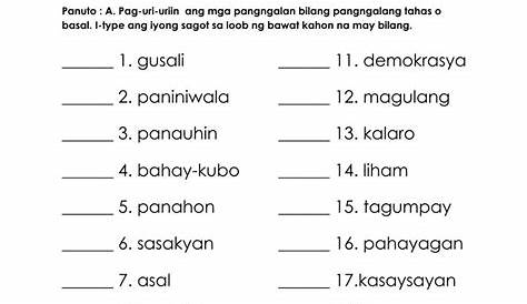 Uri Ng Pangngalan Worksheet For Grade 4 | Images and Photos finder