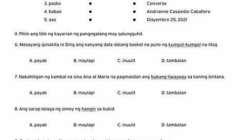Worksheet In Filipino Pangngalan Printable Worksheets And | Hot Sex Picture