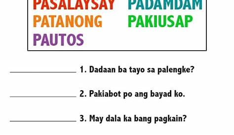 Uri ng Pangungusap Worksheets — The Filipino Homeschooler