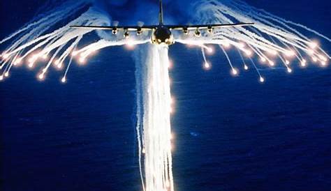 US Air Force Special Operations. A Lockheed C-130 Dropping Flares in