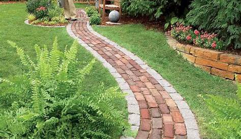 Using Bricks For Walkway Edging Ideas Take A Look At This Awesome Bluestone What A Creative Design