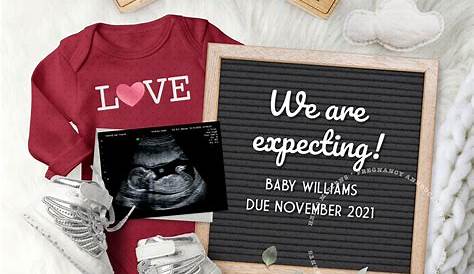 Valentines Day Pregnancy Announcement, Editable VDay Pregnancy Reveal