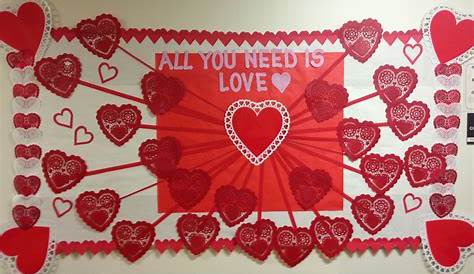 Valentine's Day Board Decorations "love Is In The Air" Bulletin Idea Valentines
