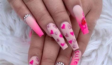 Valentine's Day Nails 2023 Coffin Look Short Amelia Infore