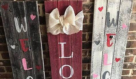 Valentine's Day Wood Sign Porch Decor Love Vertical Etsy