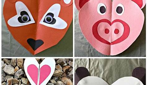 Valentine Animals Craft 's Day Heart Shaped Animal For Kids Animal For