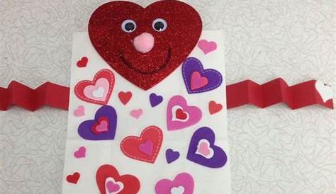 Valentine Bag Decorating Templates For Toddlers Easy Day Heart Craft Kids Make