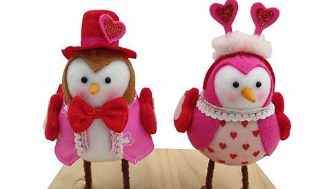 Valentine Bird Decor Love Ornaments Felt With Hearts Cute Etsy