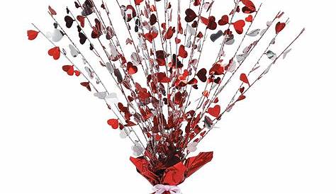 Heart Gleam 'N Burst Centerpiece, red & opalescent Valentines Day