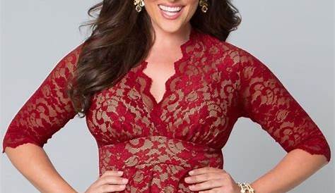 Plus Size Red Dresses for Valentine's Day with Sleeves Alexa Webb