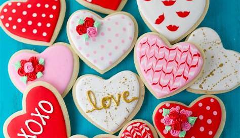 Valentine Heart Sugar Cookies Decorated