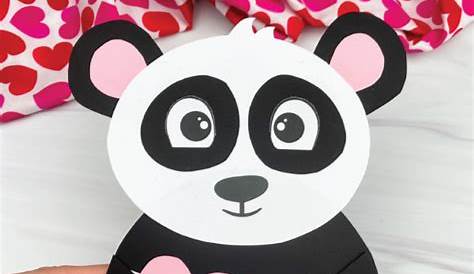 Valentine Panda Craft For Kids Free Template