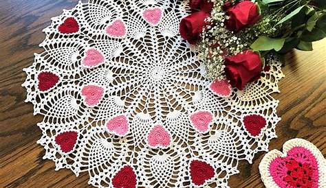 Valentine Ring Of Hearts Crochet Doily Pattern Pdf