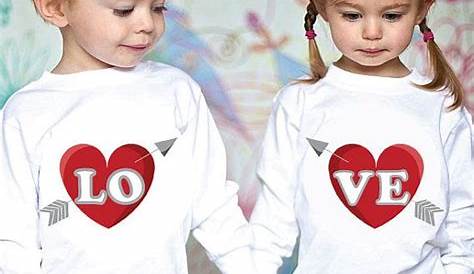 VALENTINE SIBLING SHIRTS Set of 2 for Brothers Sisters Cousins or