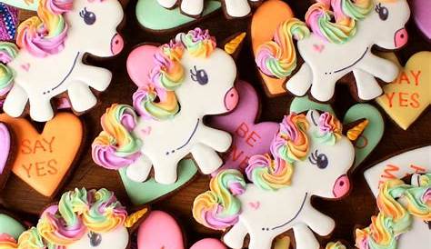 Valentine Unicorn Cookies Decorated