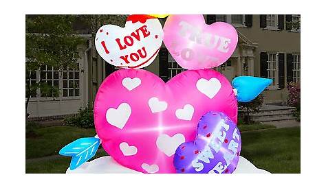 Valentines Blow Up Yard Decorations Day Inflatable Spinning Heart Day Hearts