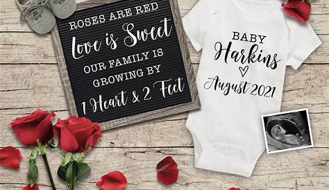 Editable Valentine's Day Pregnancy Announcement Digital Etsy