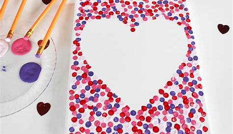 Valentines Day Canvas Craft Valentine's Diy Heart Art Design Improvised