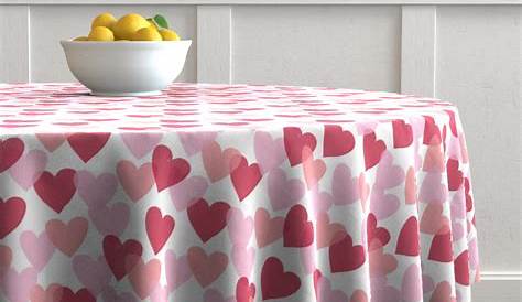Valentines Day Round Table Cloth Fabric Valentine's Wikii