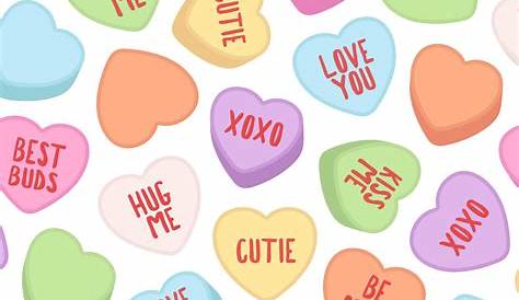 Valentines Decorations Candy Hearts Clipart Heart Conversation Day Etsy