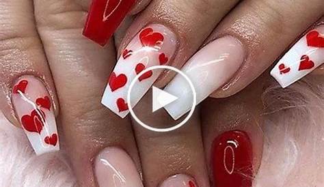 Valentines Nails Acrylic Grunge
