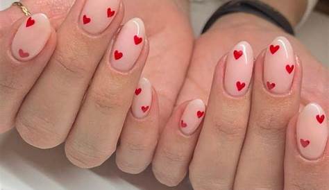 Valentines Nails Simple Gel