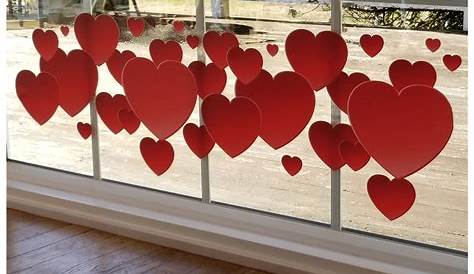 Red Hearts Border window Cling Valentines wedding bridal decoration